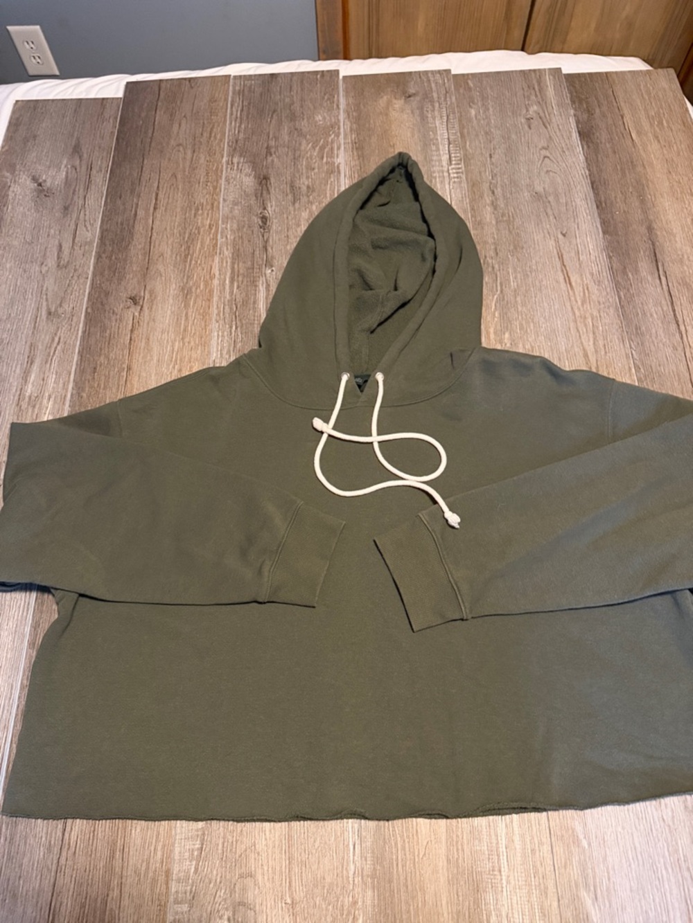 wild fable Olive Green Hooded Crop Sweatshirt